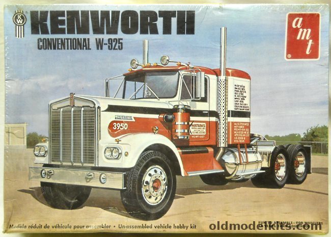 AMT 1/25 Kenworth Conventional W-925 Tractor Semi Truck, T519 plastic model kit